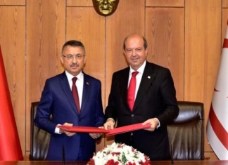 TC HÜKÜMETİ İLE KKTC HÜKÜMETİ ARASINDA İKTİSADİ VE MALİ İŞBİRLİĞİ ANLAŞMASI TC CUMHURBAŞKANI YARDIMCISI FUAT OKTAY İLE KKTC BAŞBAKANI ERSİN TATAR TARAFINDAN 20 TEMMUZ 2019 TARİHİNDE LEFKOŞA’DA İMZALANDI