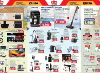 BİM AKTÜEL YENİ MAYIS KATALOĞU 1-7 MAYIS BİM AKTÜEL KATALOĞU: Yeni BİM kataloğunda hangi ürünler var? BİM aktüel kataloğu Philips espresso makinesi, şarjlı süpürge, filtre kahve makinesi, su ısıtıcı, English Home yemek takımı…