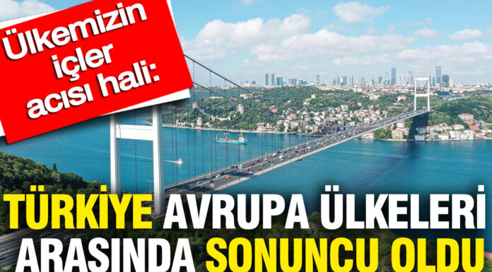 Ülkemizin içler acısı hali: Türkiye Avrupa ülkeleri arasında sonuncu oldu