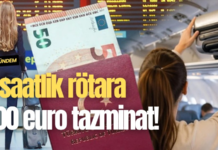 3 saatlik rötara 600 euro tazminat!