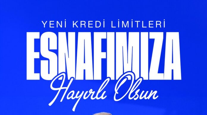 Erdoğan: “Esnaf ve sanatkârlarımıza kullandırılan hazine destekli işletme kredilerinin limitini 1 milyon liradan 1,5 milyon liraya çıkarıyoruz.”