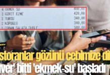 Restoranlar gözünü cebimize dikti… ‘Kuver’ bitti ‘ekmek-su’ başladı